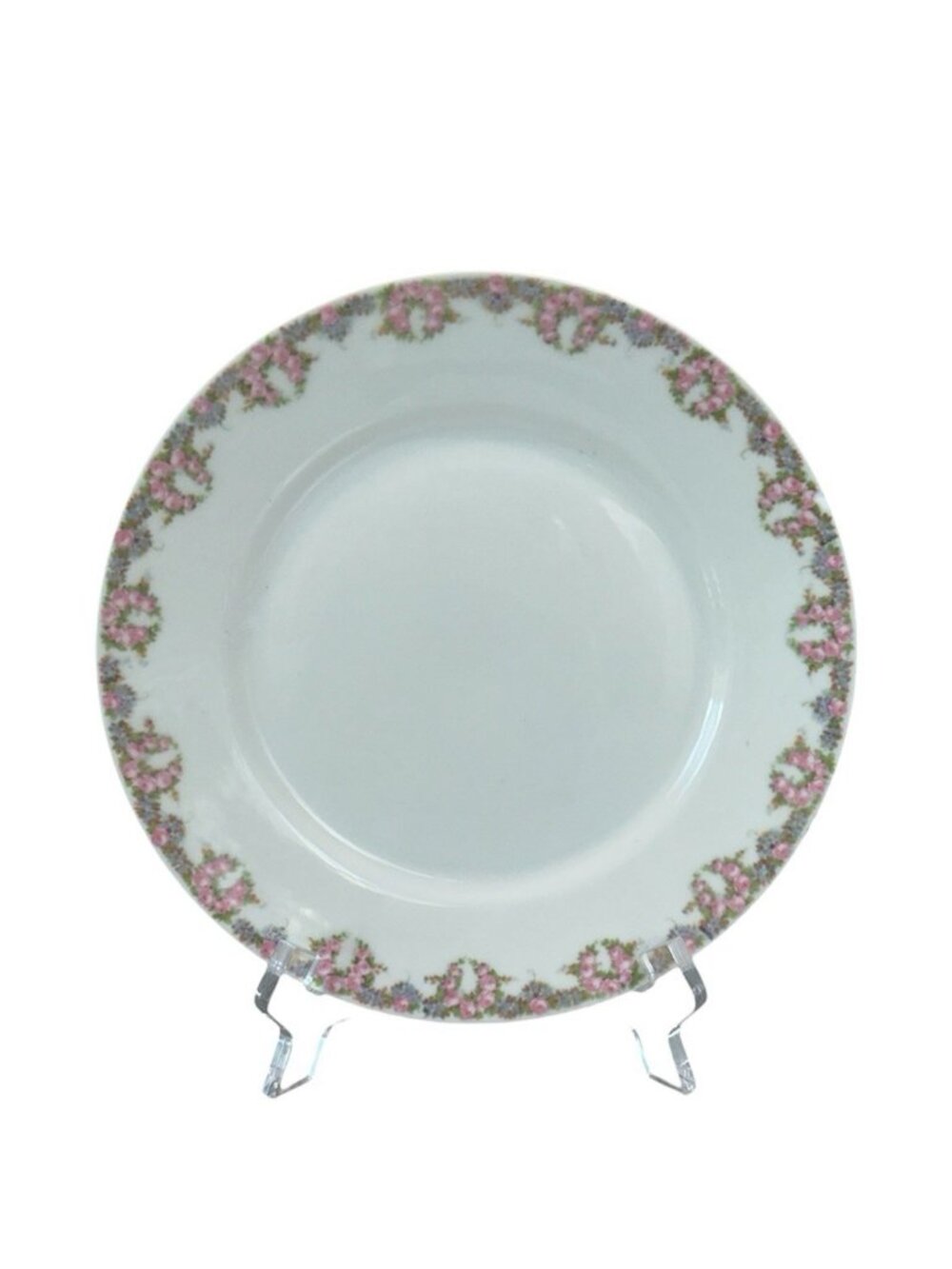 Vintage UC Limoges France Dinner Plate MF & Co Chicago Pink Roses Gold Trim